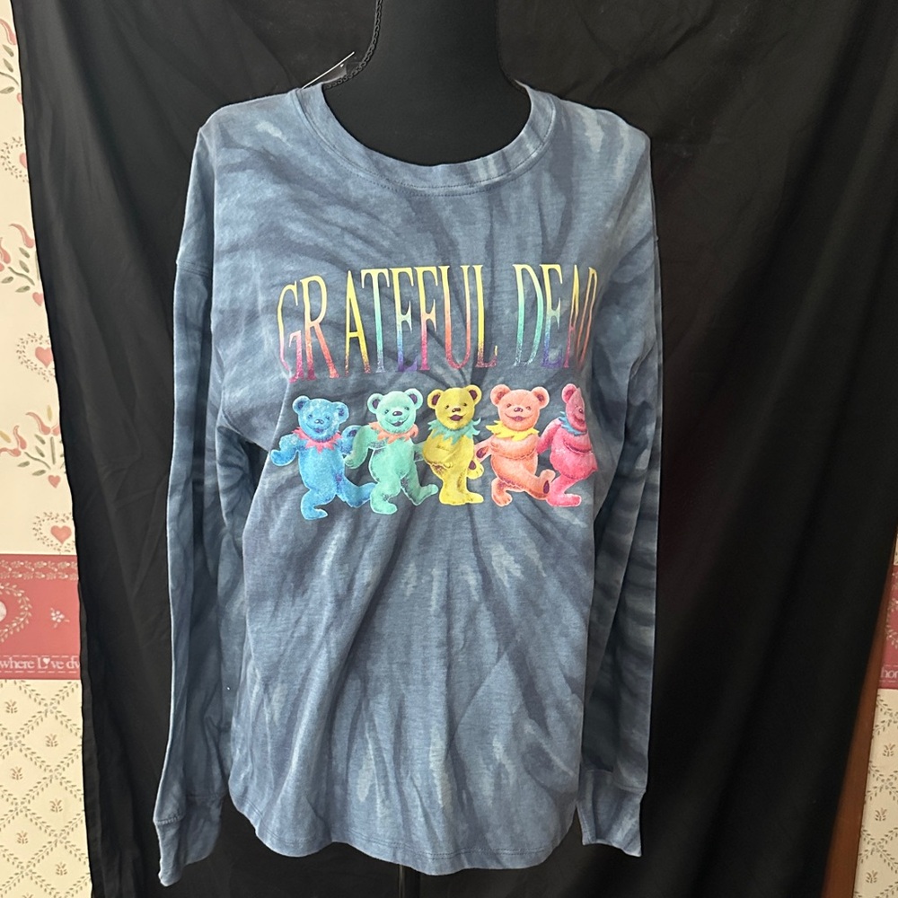 NWT Grateful Dead Women’s Tie-Dye Long Sleeve Shirt - Blue Size M